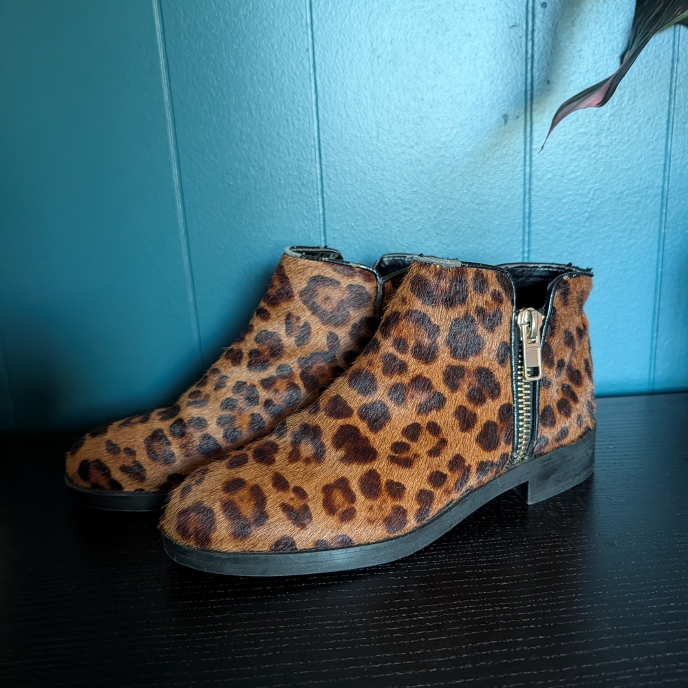 Zara Leopard Print Ankle Boots